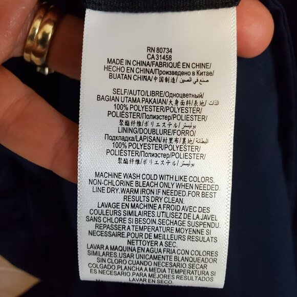 NWT Eliza J Navy Lace Illusion dress Fit & Flare Belted Cocktail sleeveless Sz 4 - Picture 14 of 16